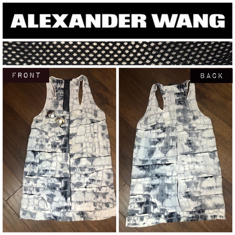 Alexander Wang Marbled Silk Summer Shift Dress